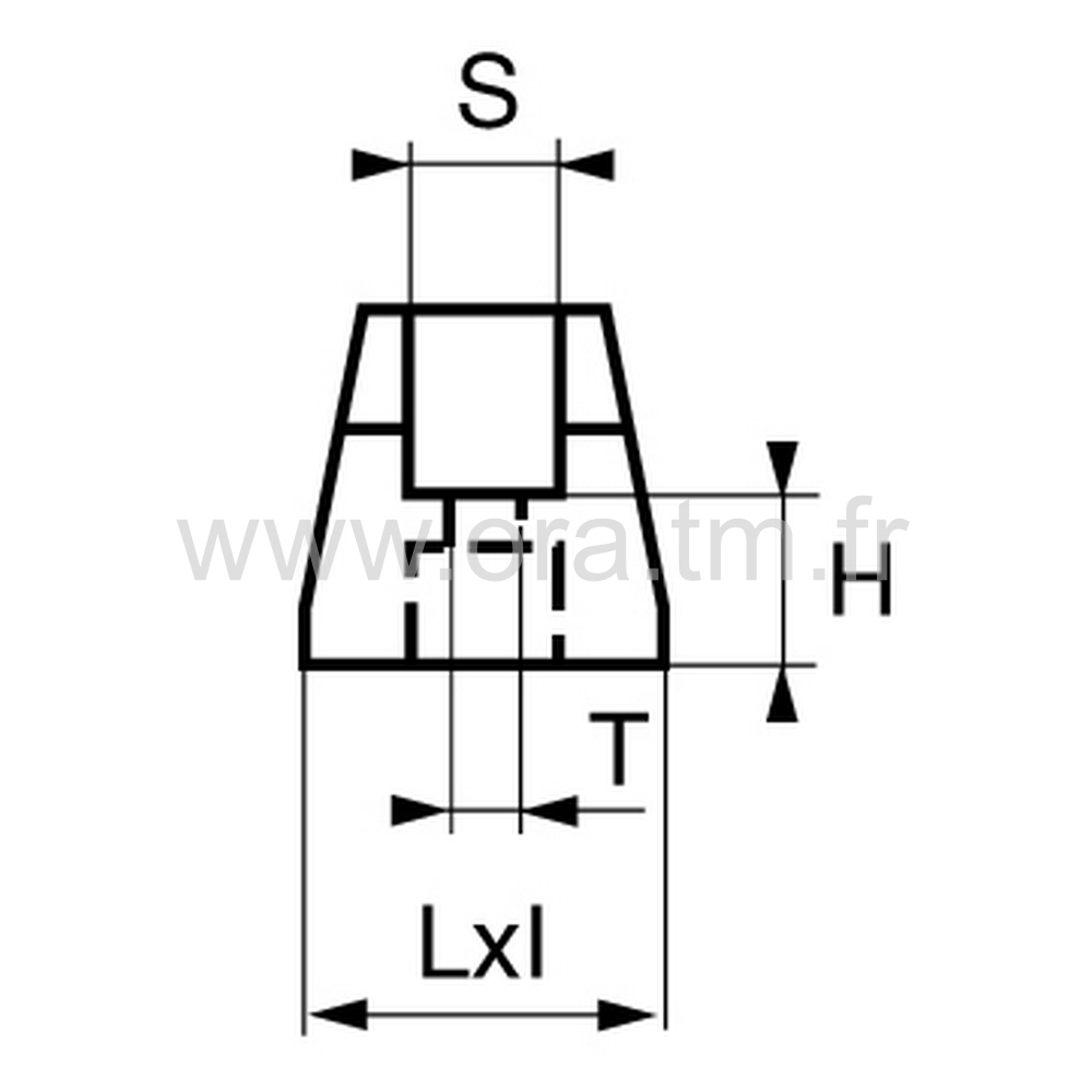 ESN - EMBOUT TRAINEAU - SECTION FER PLAT